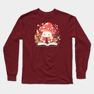 Cute Bookish Mushroom Long Sleeve T-Shirt